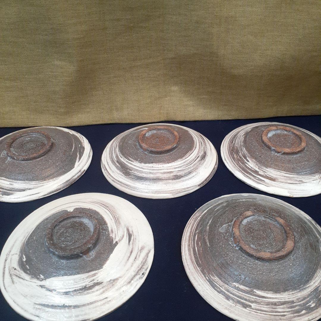 故  石田陶春 作 白丹波刷毛目四寸揃い❤️