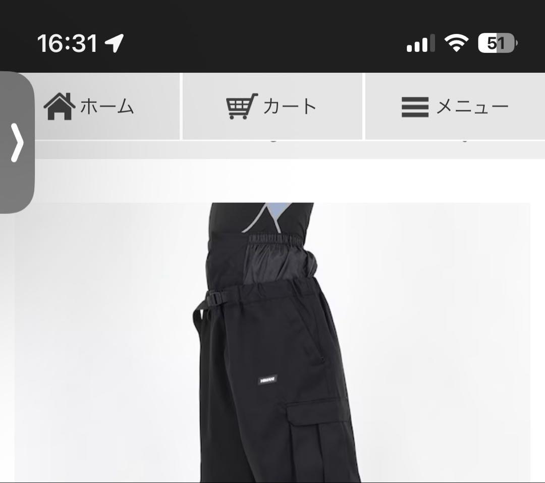 ハイマスマニア　カーゴパンツ　Mサイズ ブラック