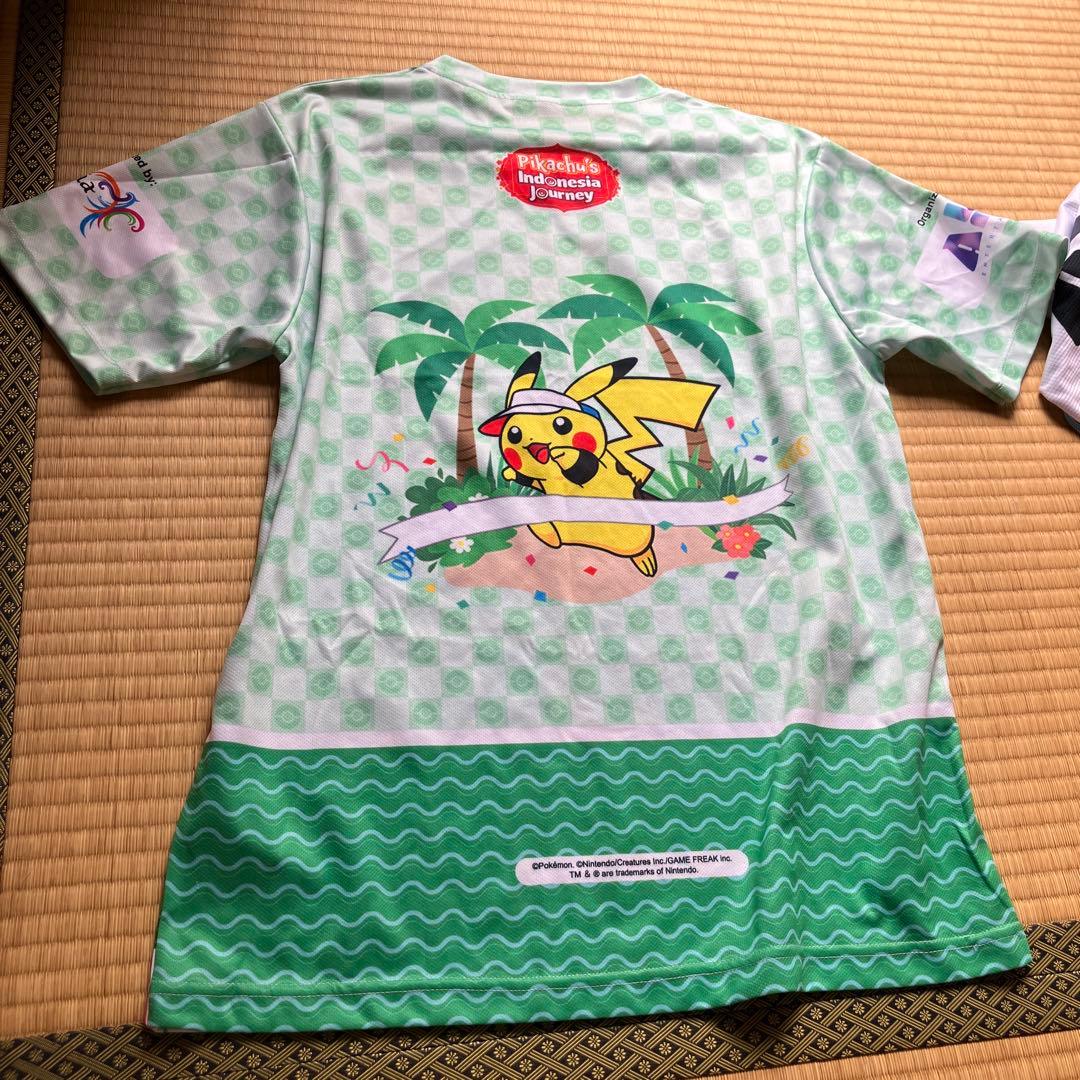 インドネシア　スラバヤ　ポケモン　マラソン　Tシャツ　バック　メダル