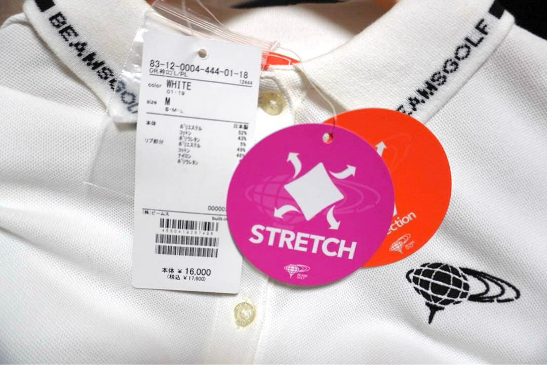 【未使用・タグ付き】BEAMSGOLF 長袖ポロシャツ ホワイト