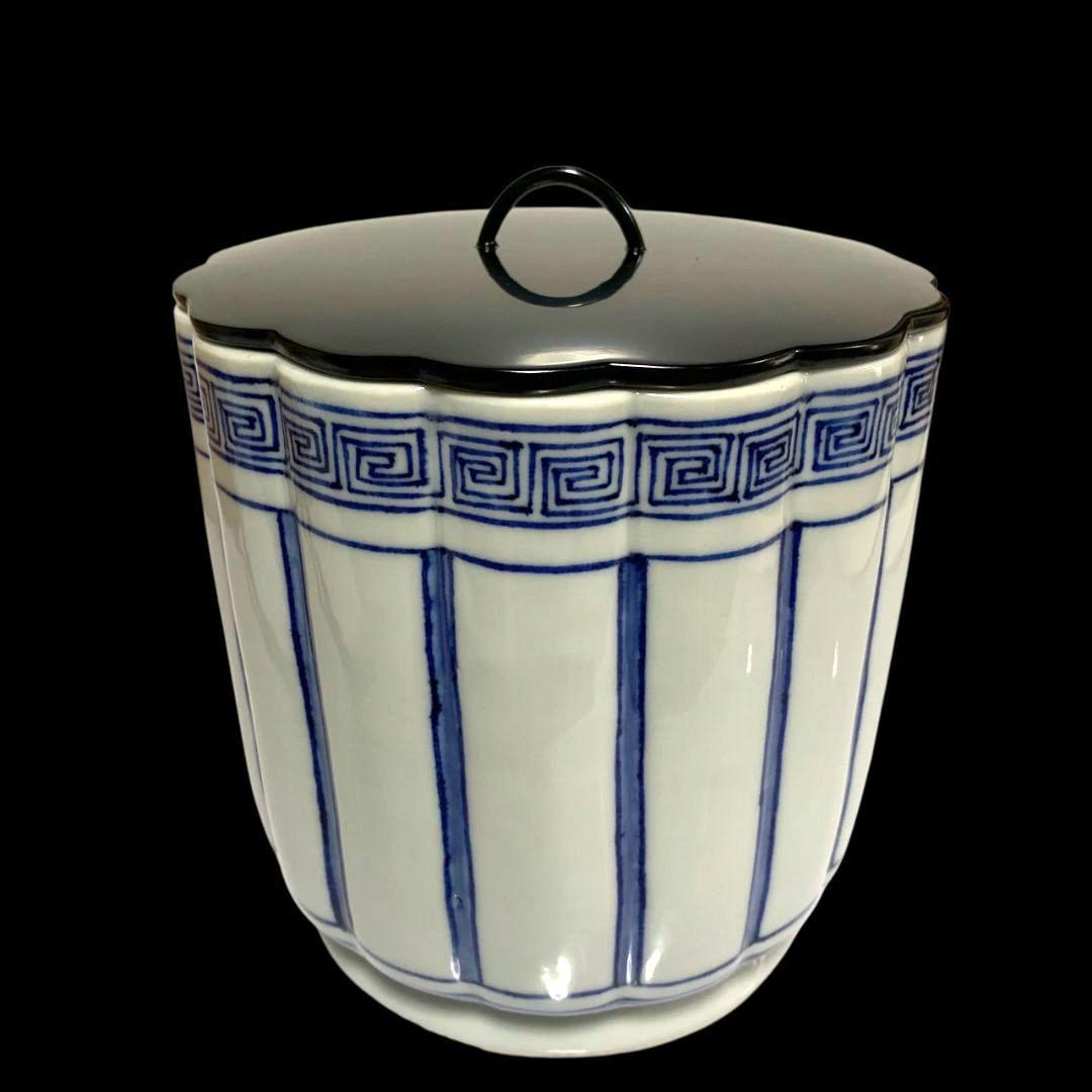 九谷焼 昧渓窯 矢口永寿 水指 桶皮水指 共箱 茶道具