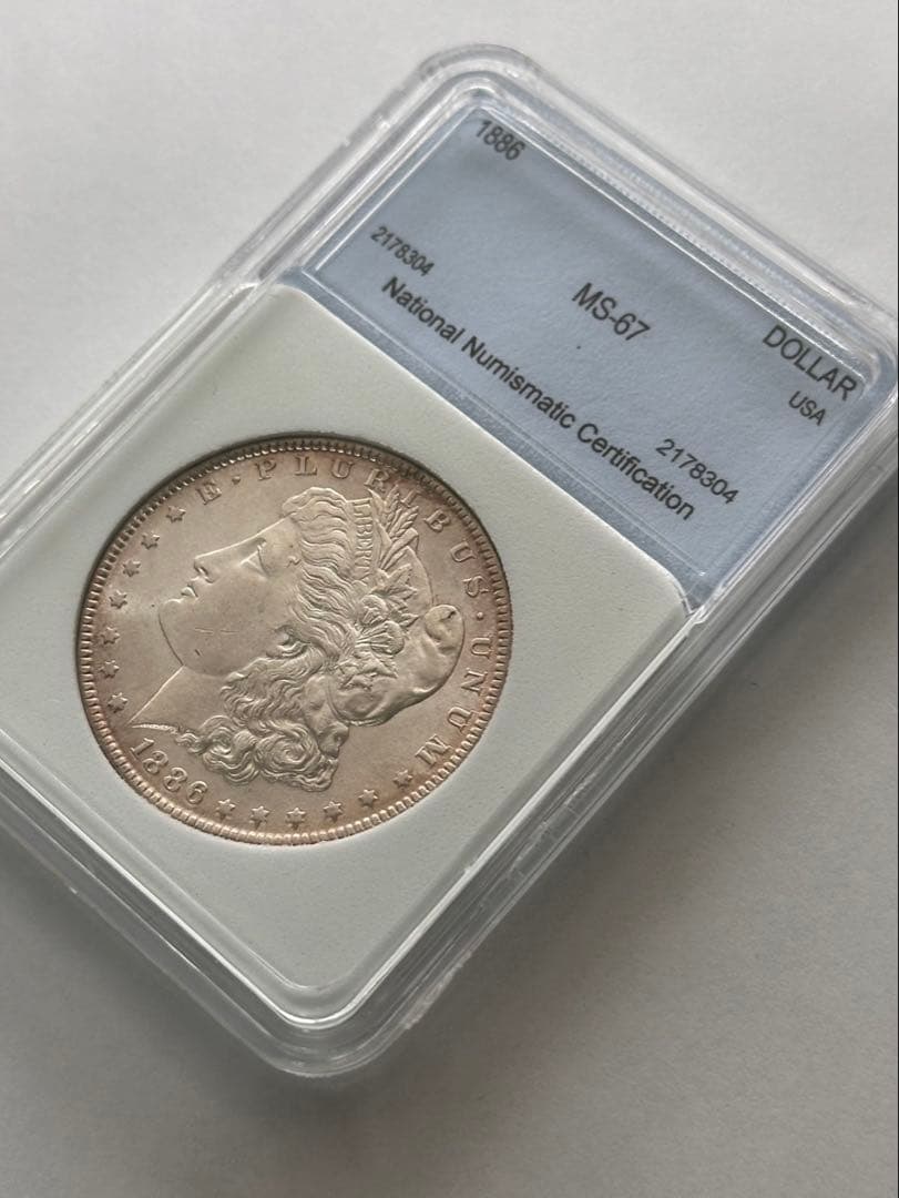 MS67 高鑑定 1886年 モルガンダラー 銀貨 1ドル 鑑定済 米国銀