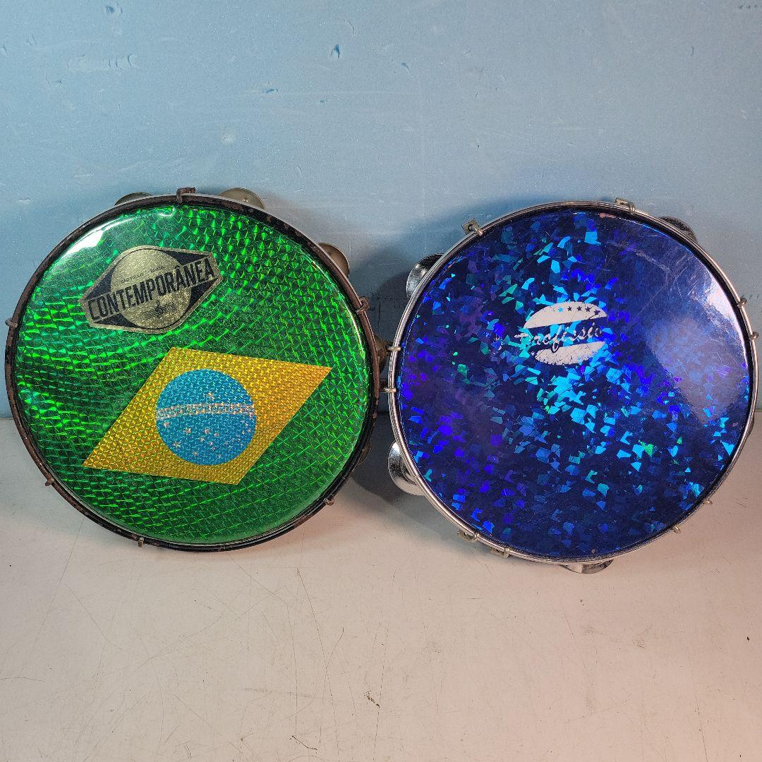 CONTEMPORANEA タンバリン ブラジル国旗デザイン2個セット