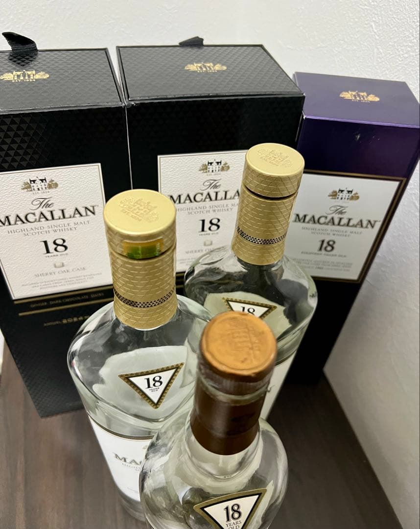 【ザマッカラン】18年　空き瓶　箱付き　3セット