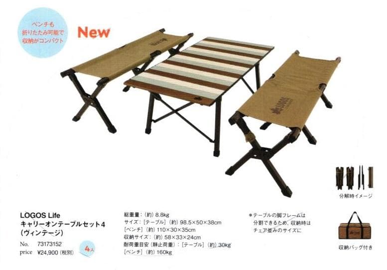 ロゴス LOGOS キャリーオン テーブル セット 4 ヴィンテージ　キャンプ
