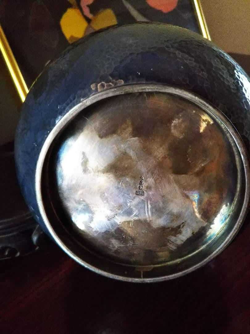 明治～大正 戦前 100年前 純銀 壺 【丸嘉製 】銀壷