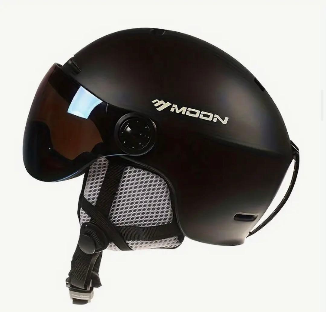 MOON スキー　スノーボード　ヘルメット ブラック L ゴーグル付き