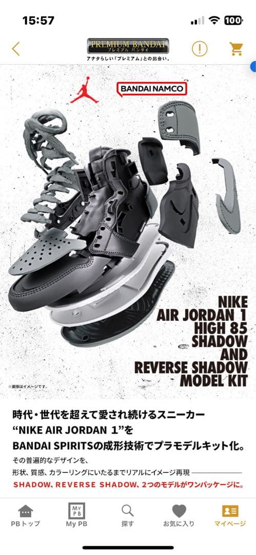 NIKE AIR JORDAN1 HIGH85 MODEL KIT 抽選販売限定