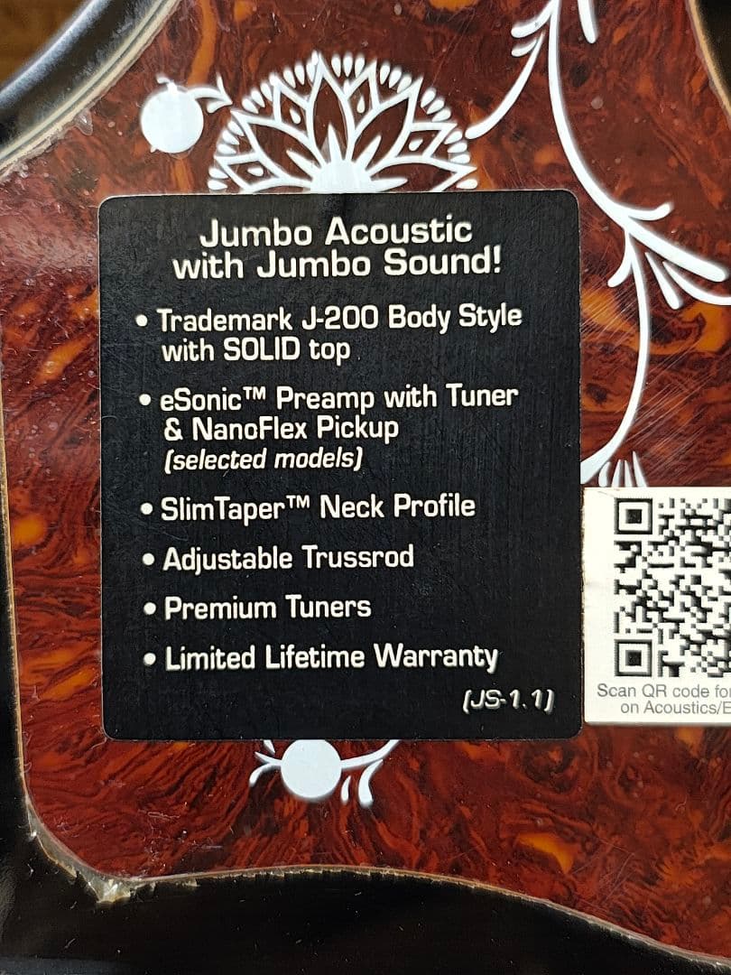 Epiphone EJ-200SCE/極美品/専用ケース付