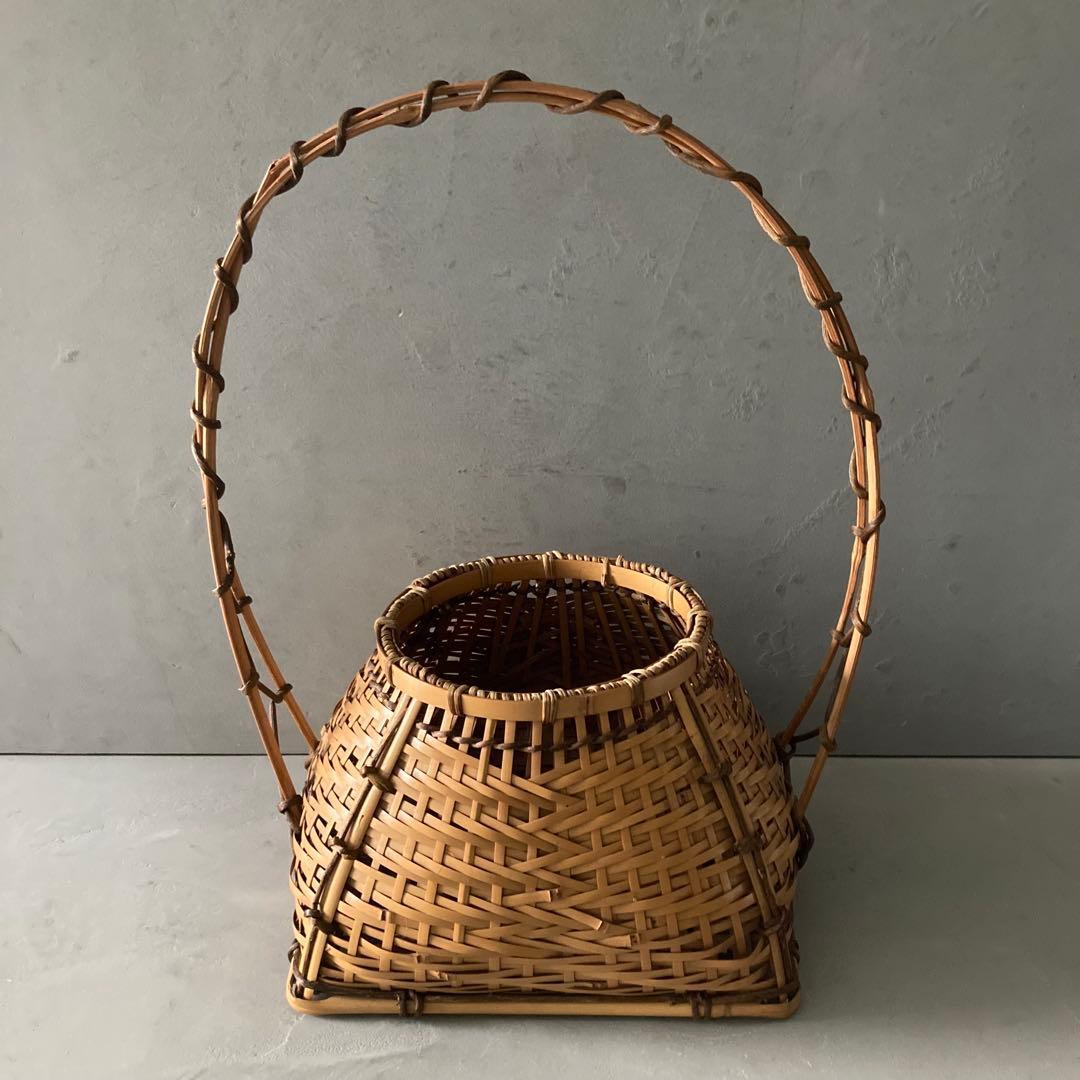 宗全籠 花入 手付置籠 花器 茶道具