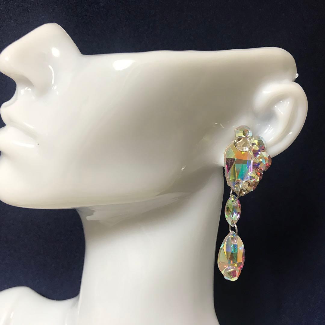 K9とスワロフスキー の美しい輝きロングイヤリング　社交ダンス☆ベリーダンス