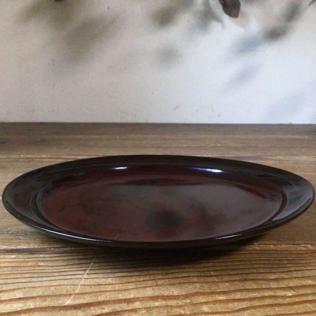 No4388 二代真清水蔵六(泥中庵) 椿図　菓子盆　共箱　送料無料