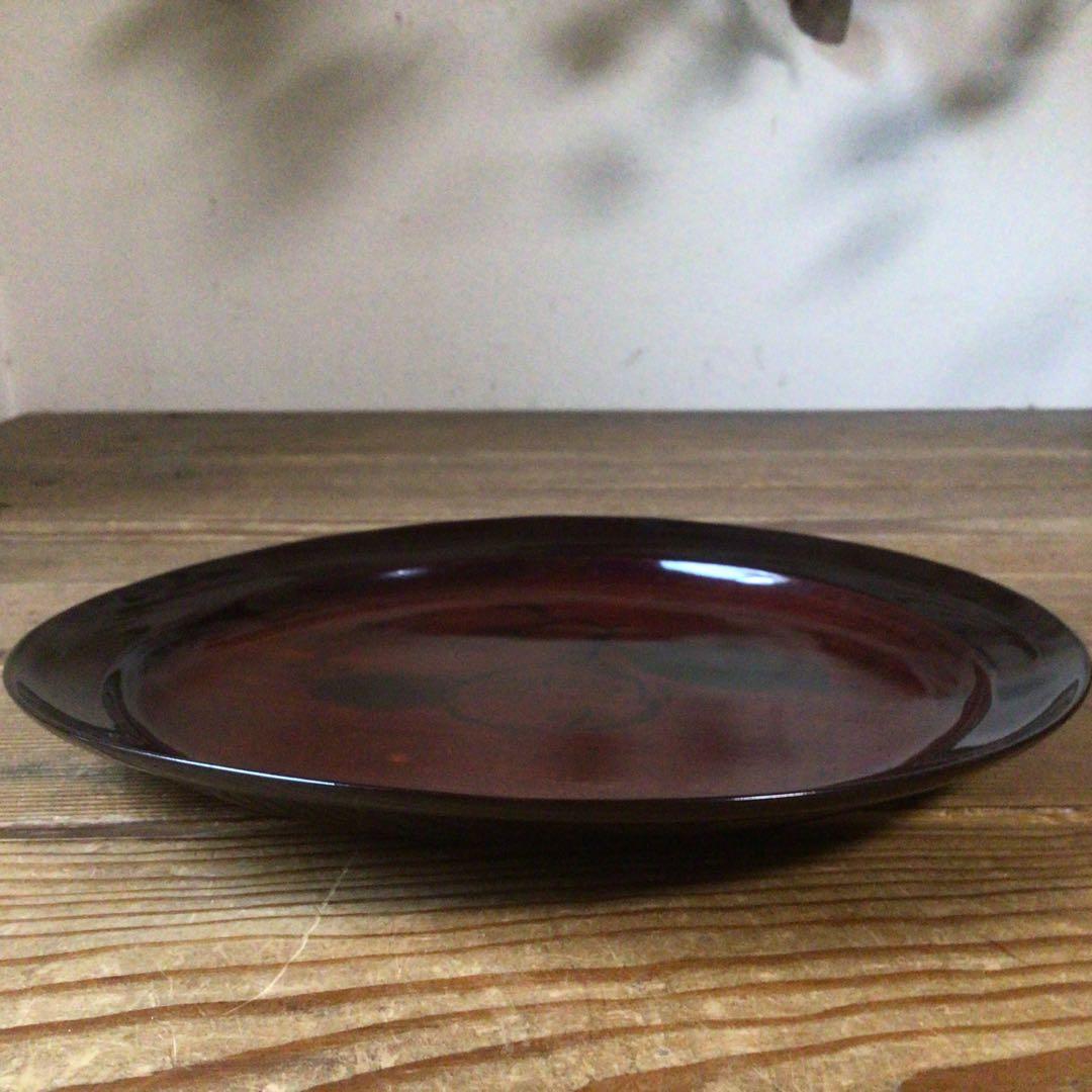 No4388 二代真清水蔵六(泥中庵) 椿図　菓子盆　共箱　送料無料