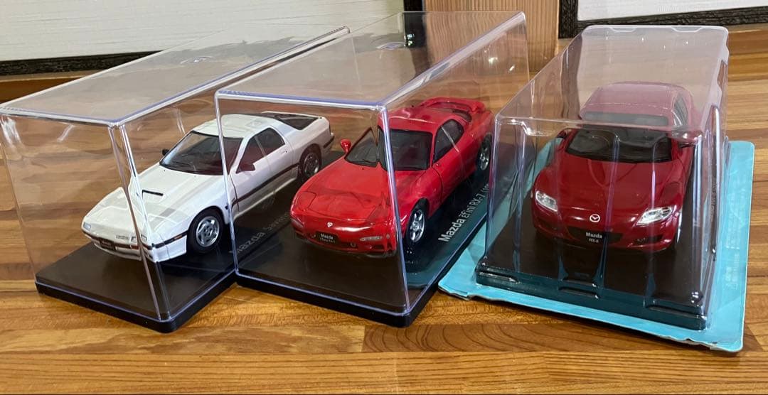 1/24 国産名車コレクション　RX-7 FC白、FD赤、RX-8赤 3台セット