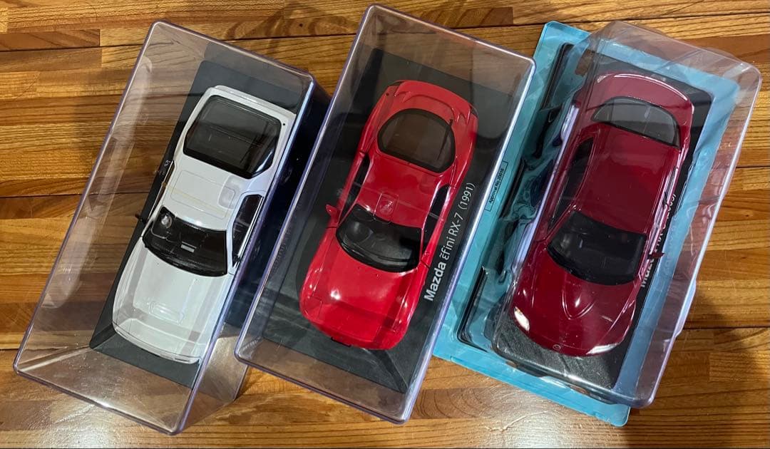 1/24 国産名車コレクション　RX-7 FC白、FD赤、RX-8赤 3台セット