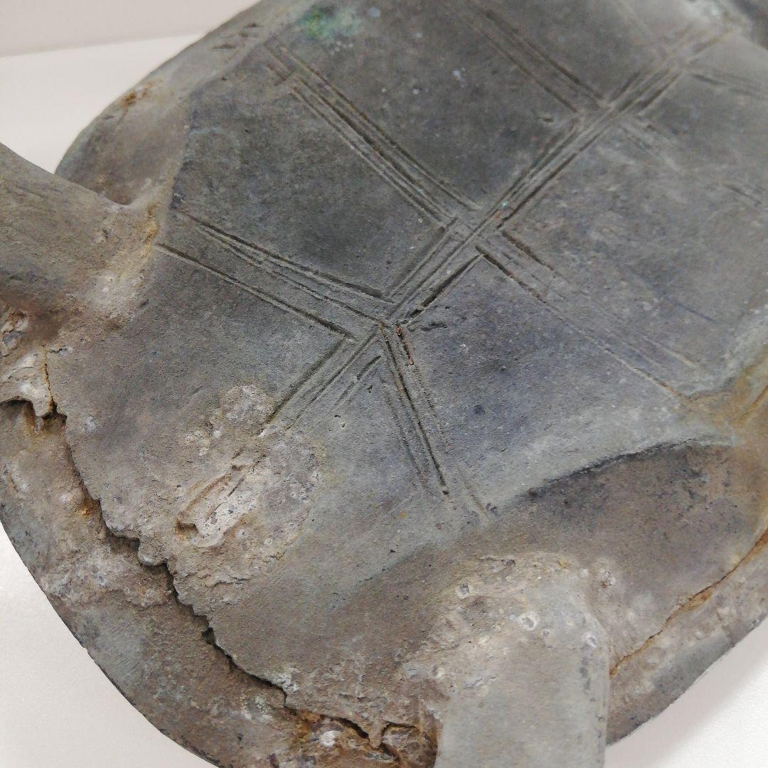 江戸時代後期～明治時代中期頃２５センチ古銅製稀少細密造形美術クサガメ時代置物