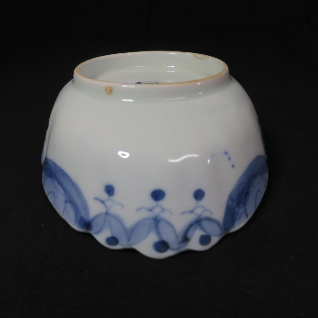 向付 3客 変形 船型 窯傷 銘 人物 風景 家屋