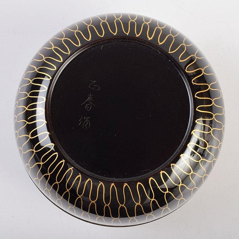 茶道具　蒔絵師　荒井正春作　網目蒔絵　平棗　鵬雲斎極め箱　D　R9204