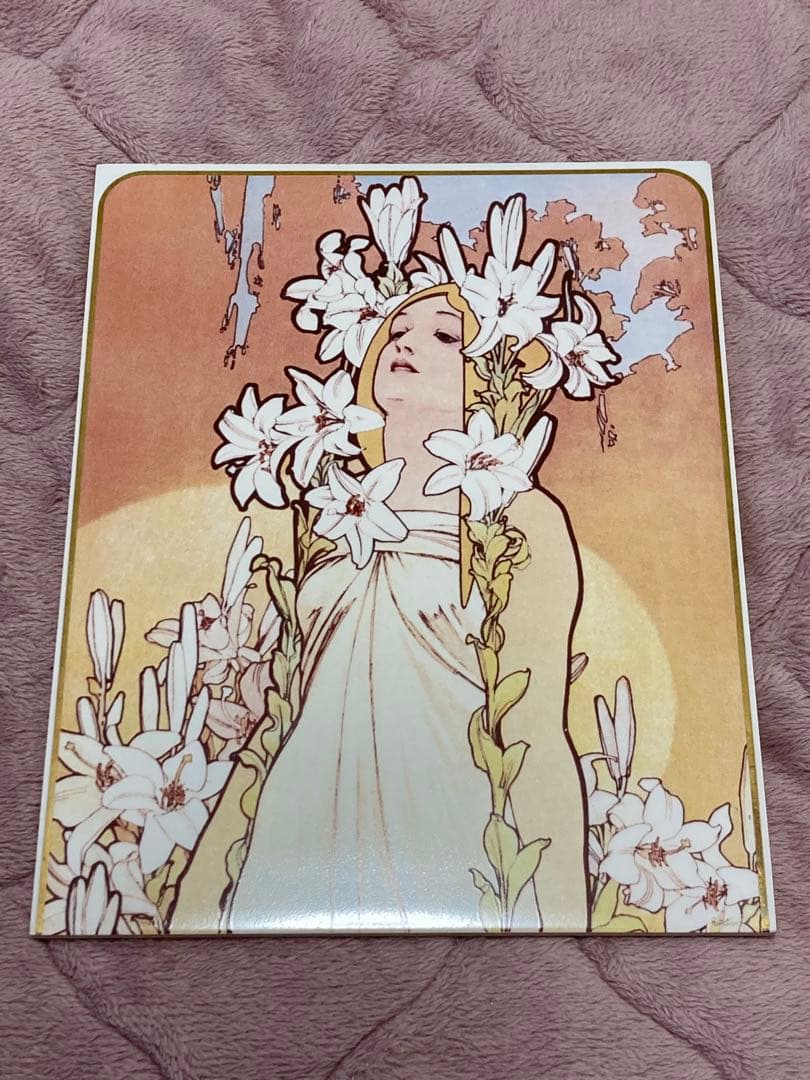 ☆超稀少☆【タイルセット】ミュシャ 〈四つの花〉リリー 百合