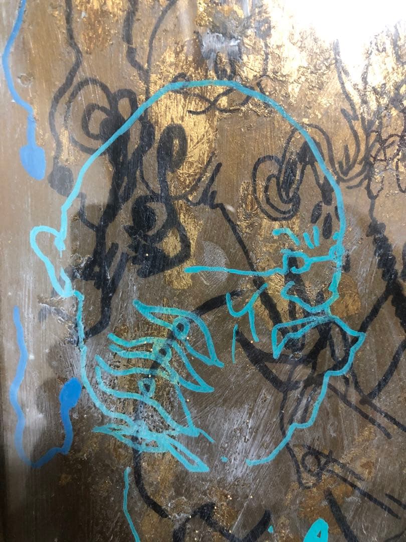 根本敬　直筆　ドローイング　コラージュ　作品　額付き