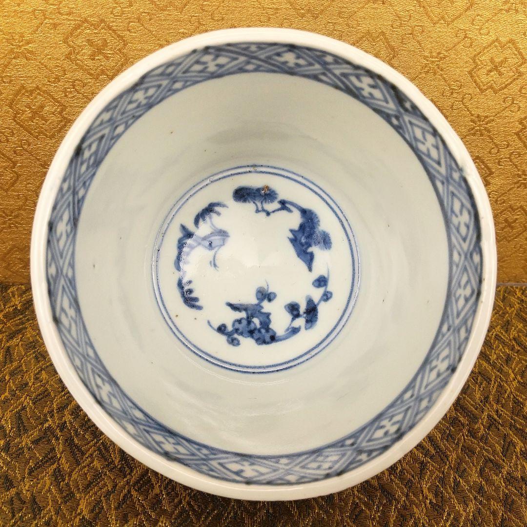 【お値下げしました！】古伊万里　そば猪口　染付　松竹梅文