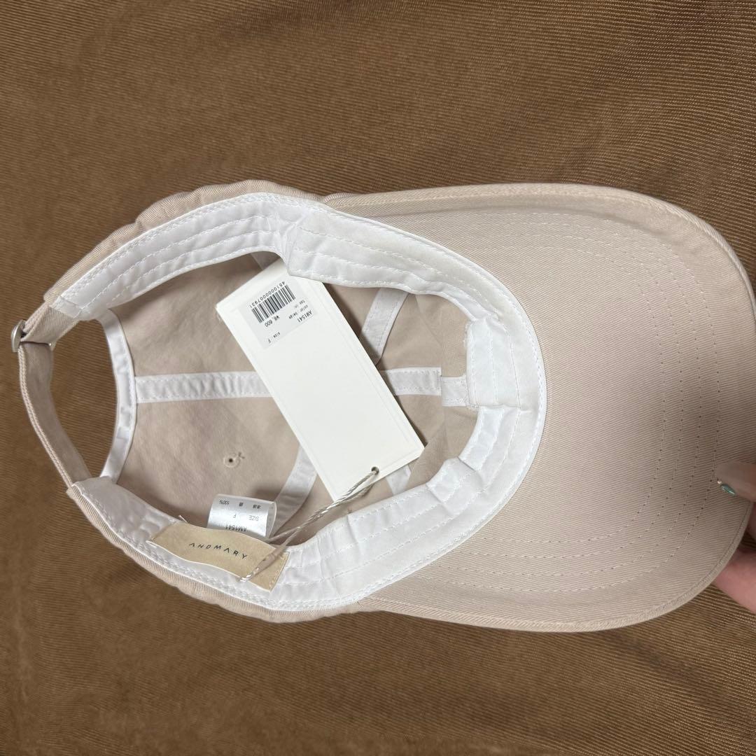 レディースウェア andmary Mary logo cap beige