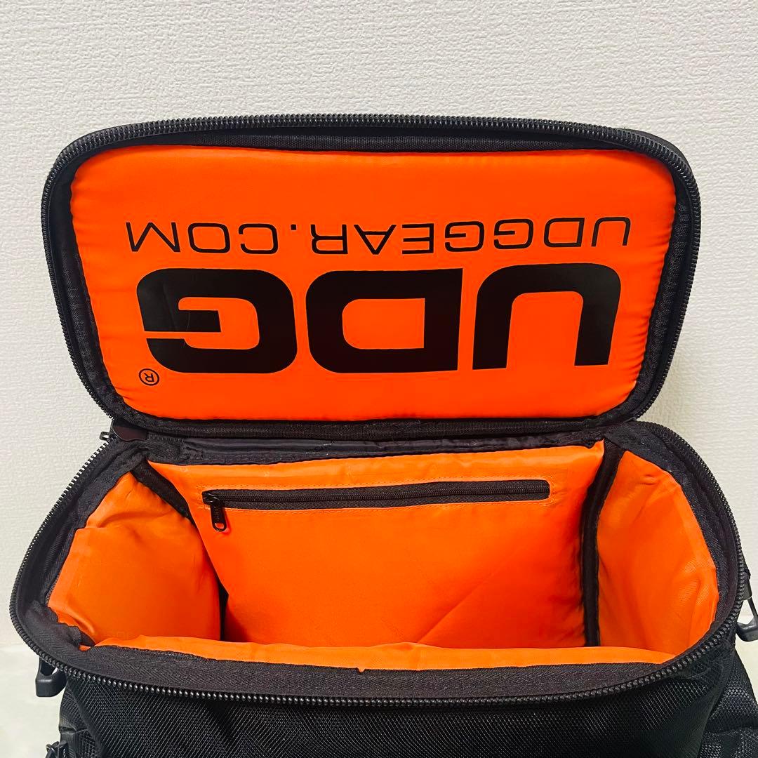 UDGレコードバッグ キャリーカート内蔵 Black インナーOrenge