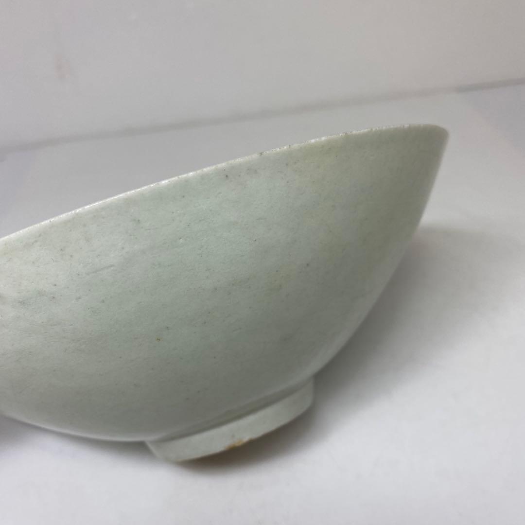 古代中国　青磁　青影刻雲鉢　幅約19.8㎝　トヒチル　東さ7-0304☆2F