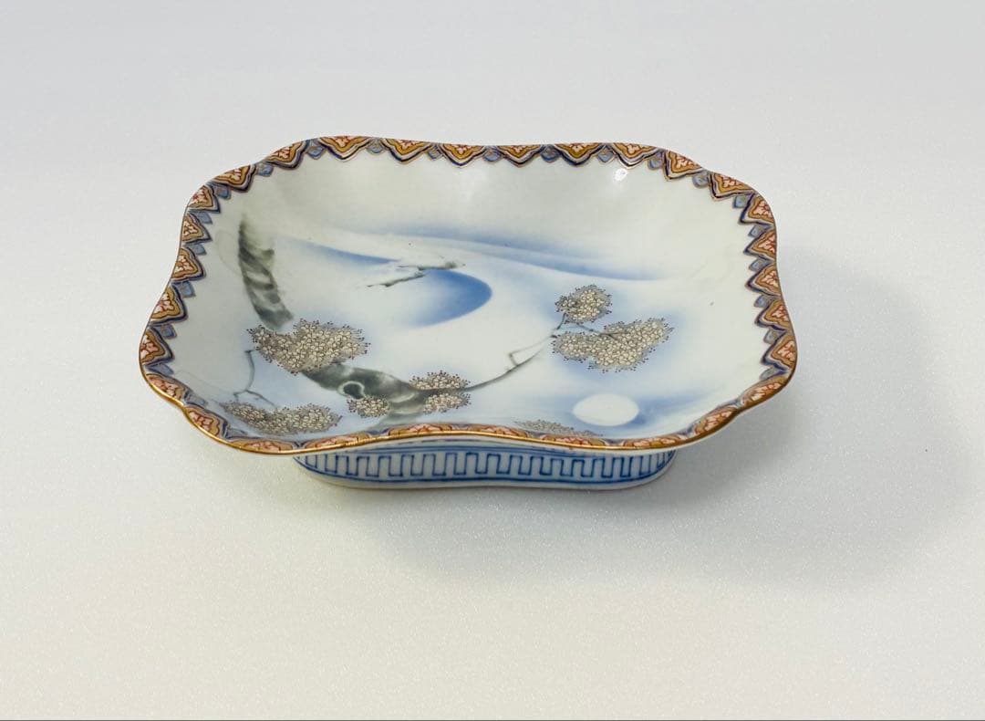 専用 明治末 大正 香蘭社 高級食器 色絵金彩桜樹鮎文 高台皿