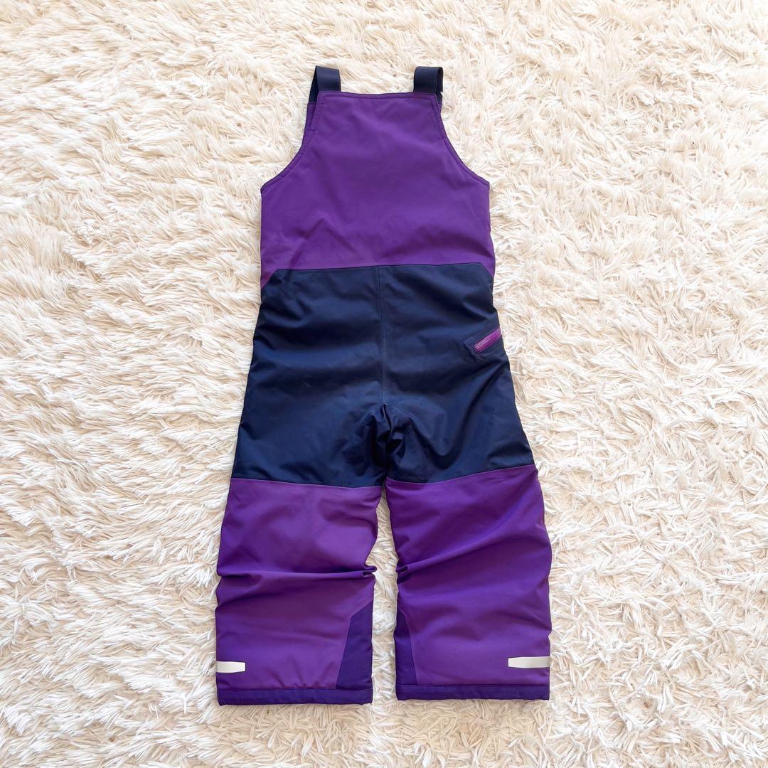 patagonia 子供用スキーオーバーオール 4T 紫/黒