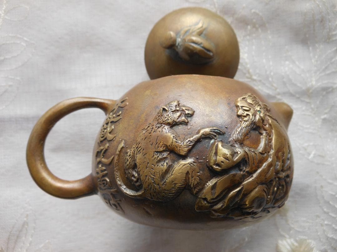 急須　茶器　茶壷　煎茶道具　茶事　金属製　アンティーク　古美術品