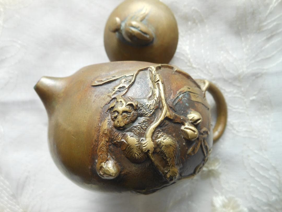 急須　茶器　茶壷　煎茶道具　茶事　金属製　アンティーク　古美術品