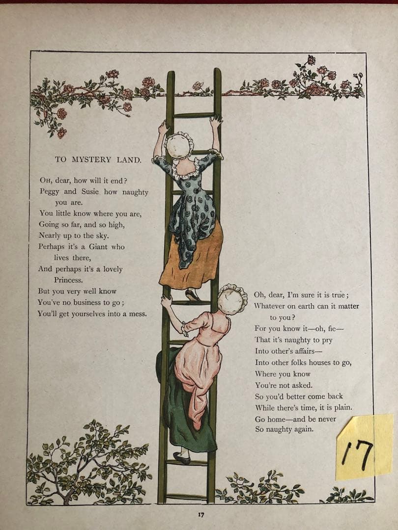 1885年に出版された ケイト・グリーナウェイの 多色版画で製作された絵本