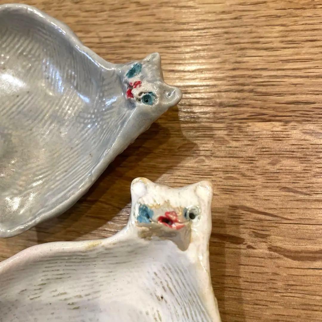 廣田哲哉　猫　小皿　トレイ　 2枚セット