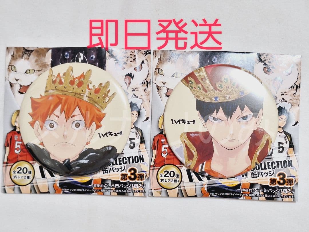ハイキュー コレクション缶バッジ 原作 缶バッジ 3弾 日向 影山 王冠 セット