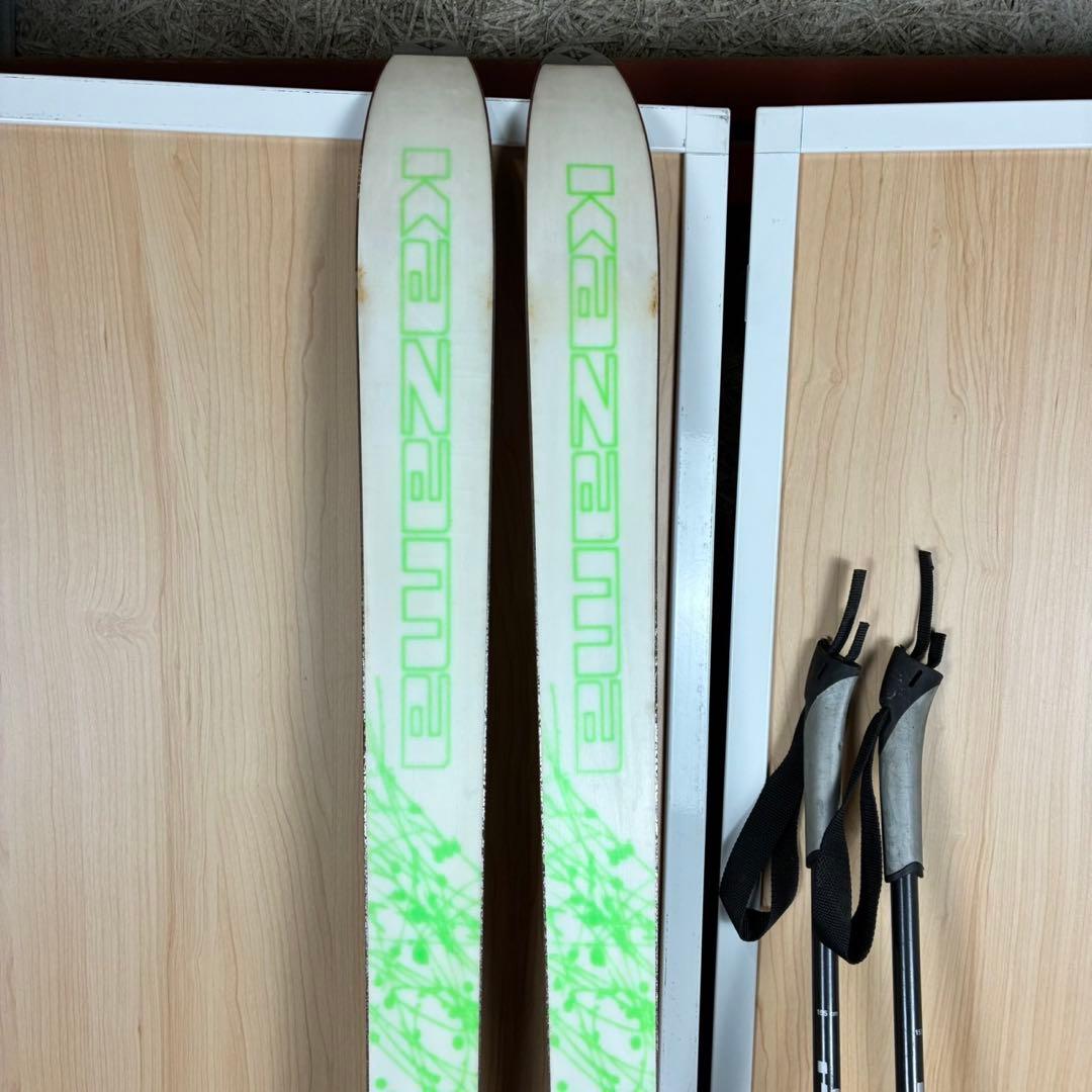 【送料込】KAZAMA テレマークスキー板　ポール　セット　山スキー