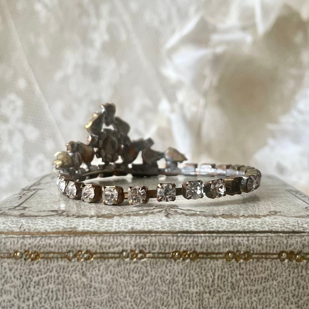 チェコガラスドールティアラA ラインストーン　フランスアンティークヴィンテージ