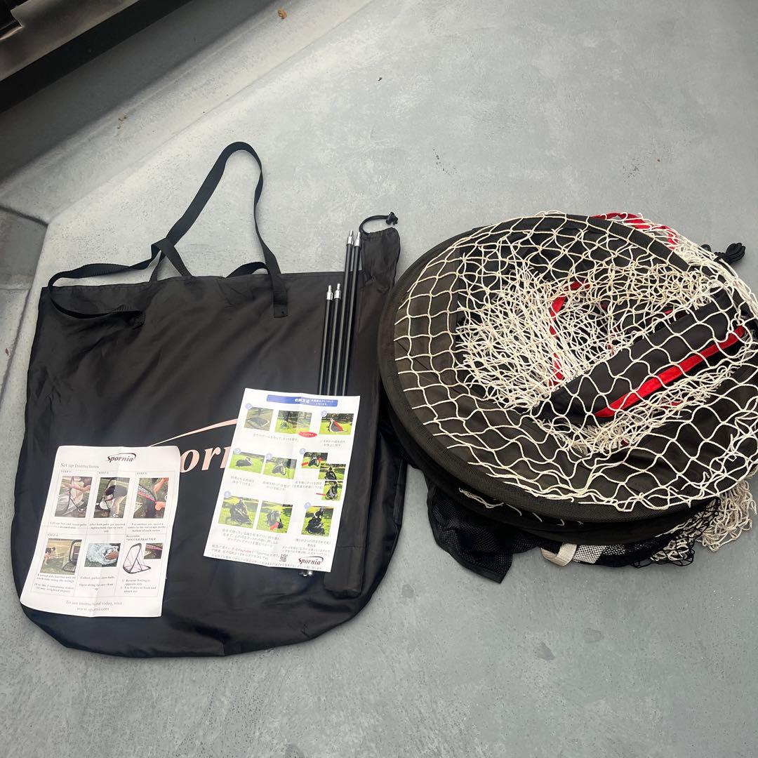 Spornia 30秒設置　折り畳み式野球用ネット　収納バッグ付き黒