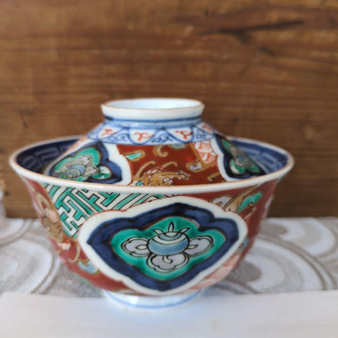 骨董　古伊万里　色鮮やかな陶器の器　セット