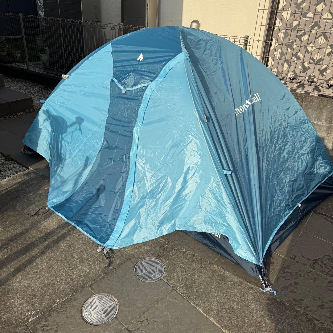 美品モンベル　クロノスドーム2 ブルー山岳テント軽量コンパクト