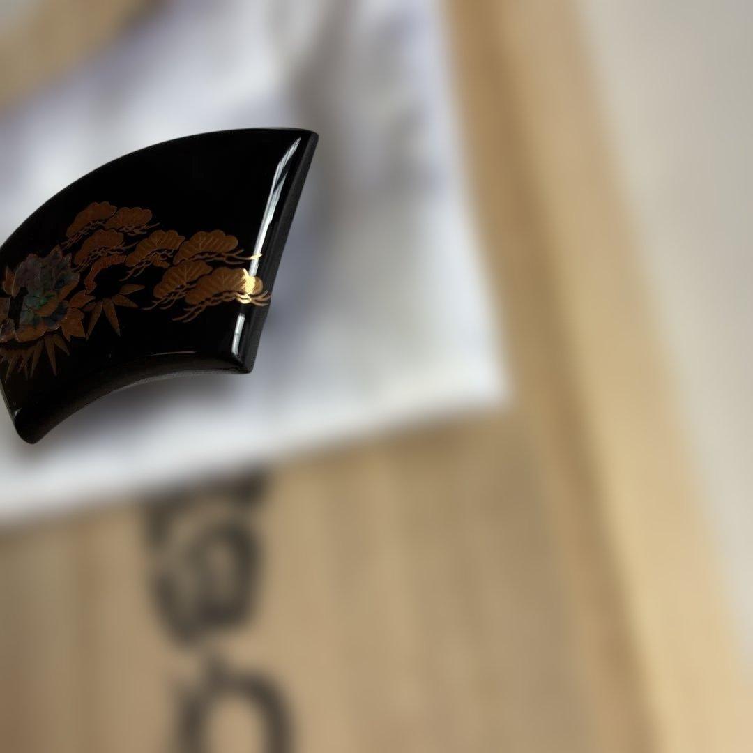 百貨店購入　松山武司 鼈甲工芸品　和装小物　蒔絵 帯留 べっ甲