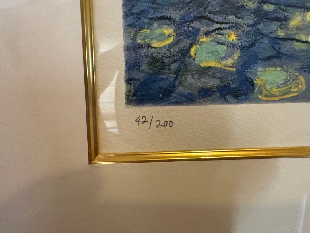 クロード・モネ 睡蓮 リトグラフ 約70cm x 30cm