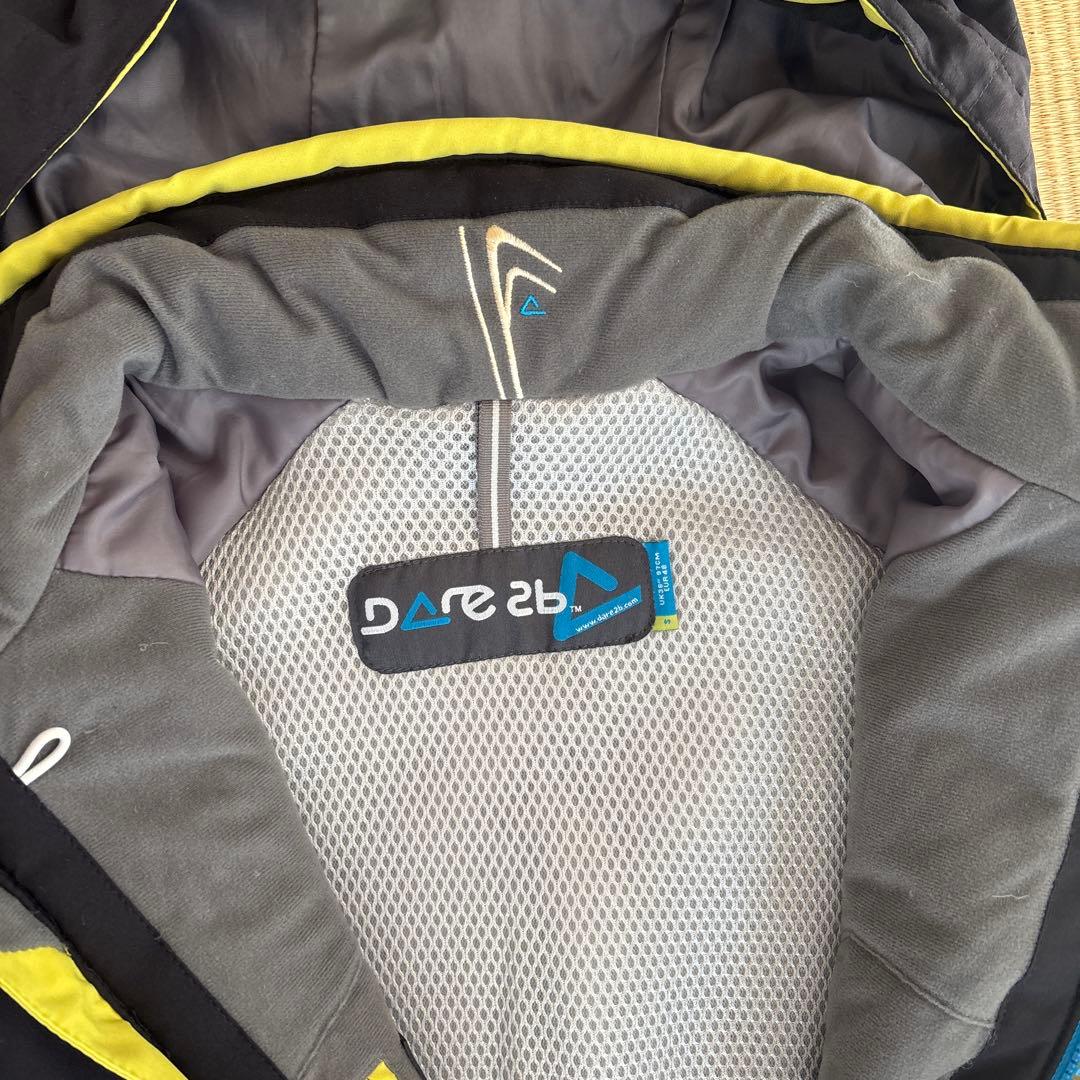 スキーウェア上下　メンズ 黒/黄 フード付き