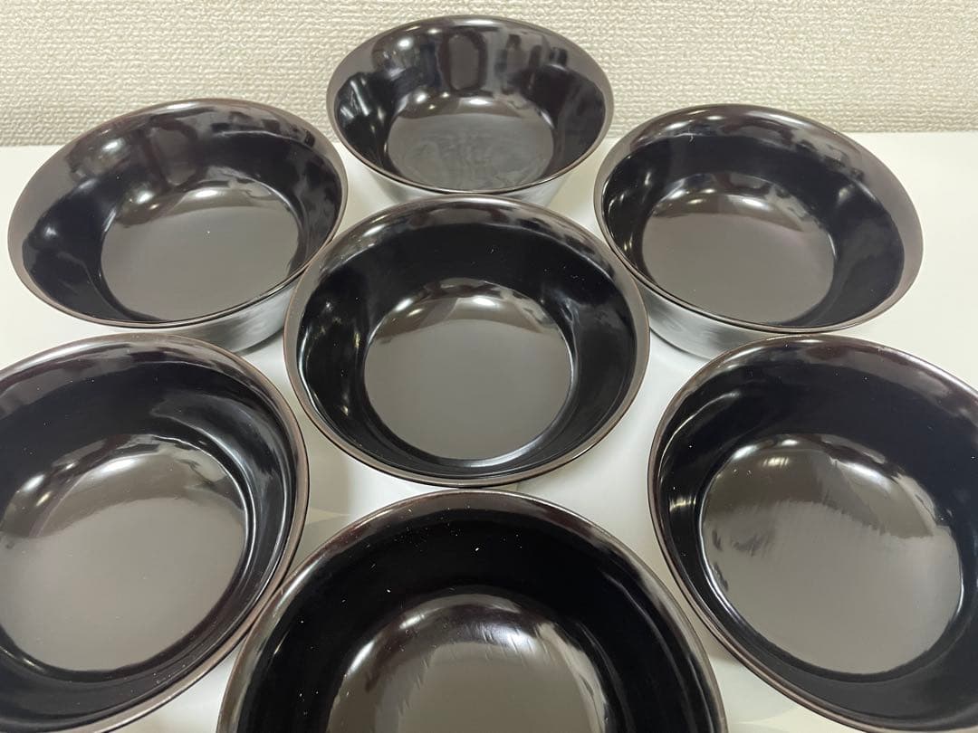 黒漆器 黒漆 内黒塗 漆器 吸物 懐石椀 煮物椀 10客 唐草柄 アンティーク