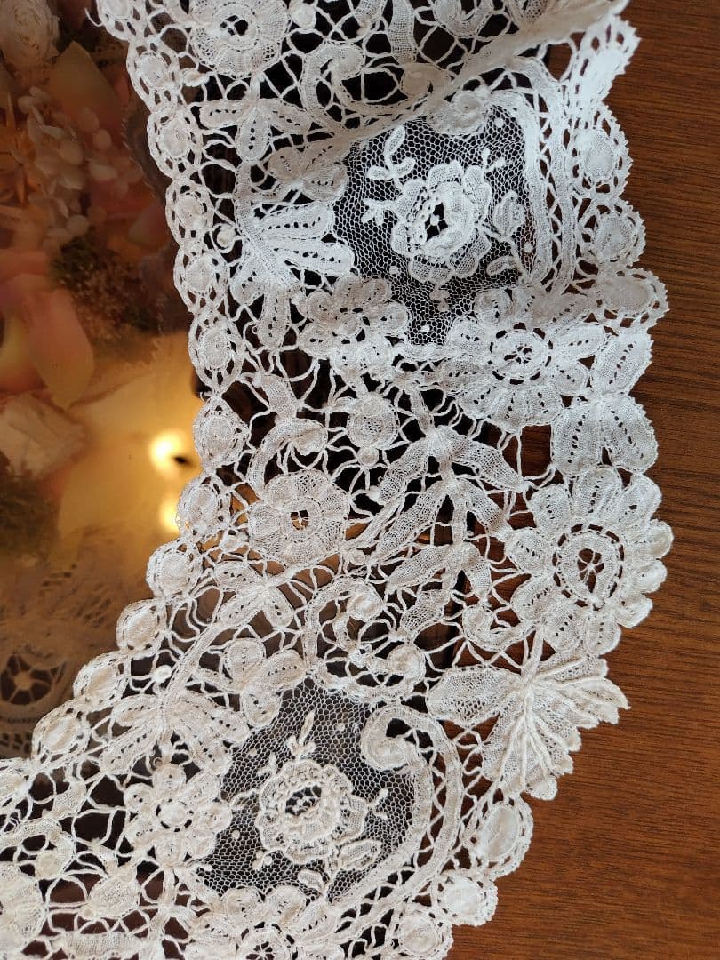 ホワイト総レースつけ襟ハンドメイドビンテージ