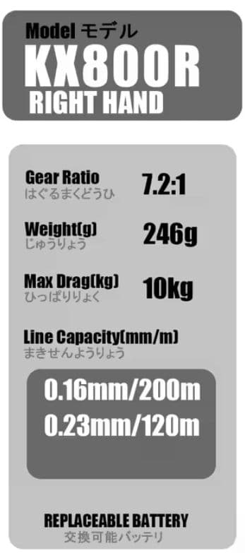 KX800R 電動リール 右ハンドル