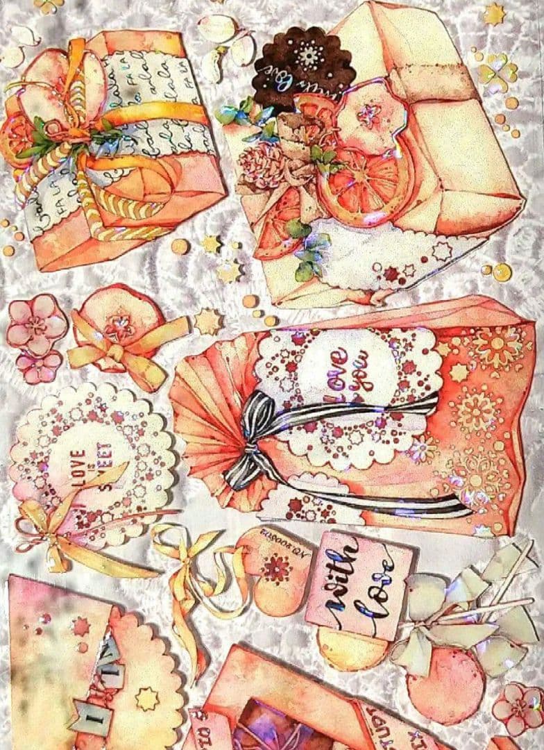 のこり２✩SALE✩J283＃GraceGift(贝壳光)切売り海外人物マステ