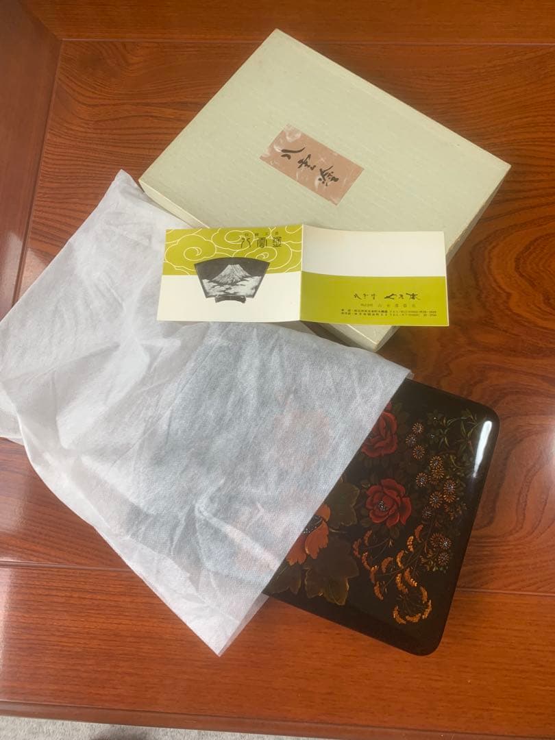 螺鈿漆塗り硯箱 小物入れインテリア 八雲塗り 木製漆器工芸品 美品 化粧箱付