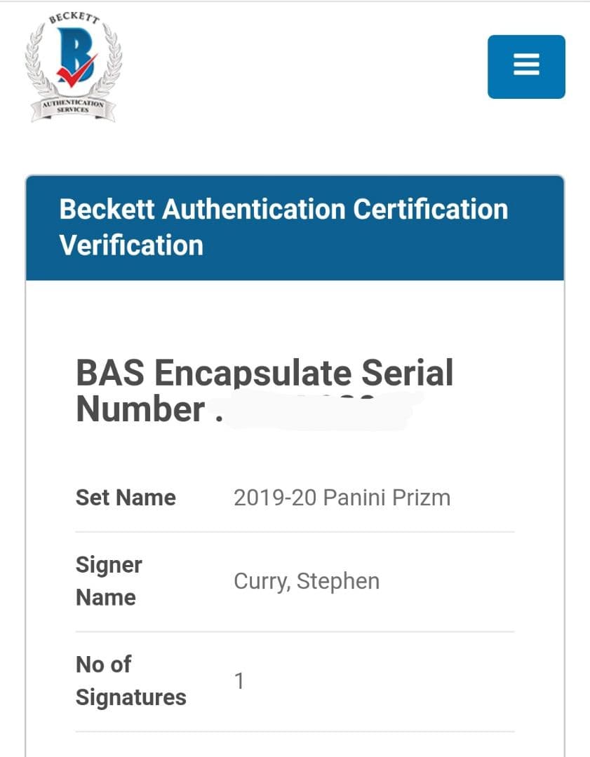 ステフィン・カリーStephen Curry／直筆サインカード