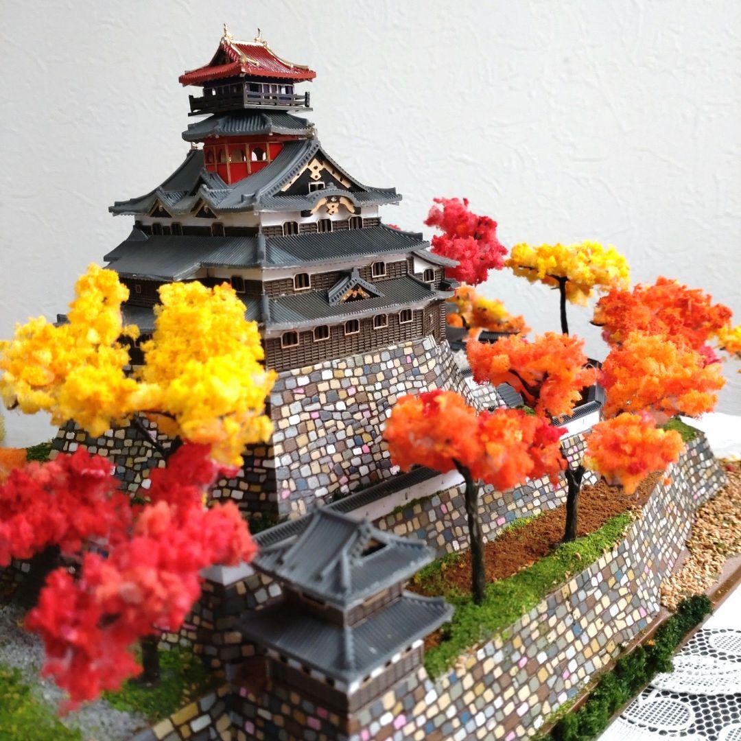 安土城　プラモデル　組立済完成品　秋（紅葉）バージョン